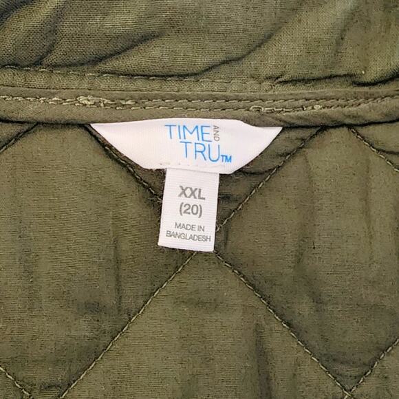 Time And Tru Diamond Quilted Zip Bomber Jacket XXL - Picture 6 of 11